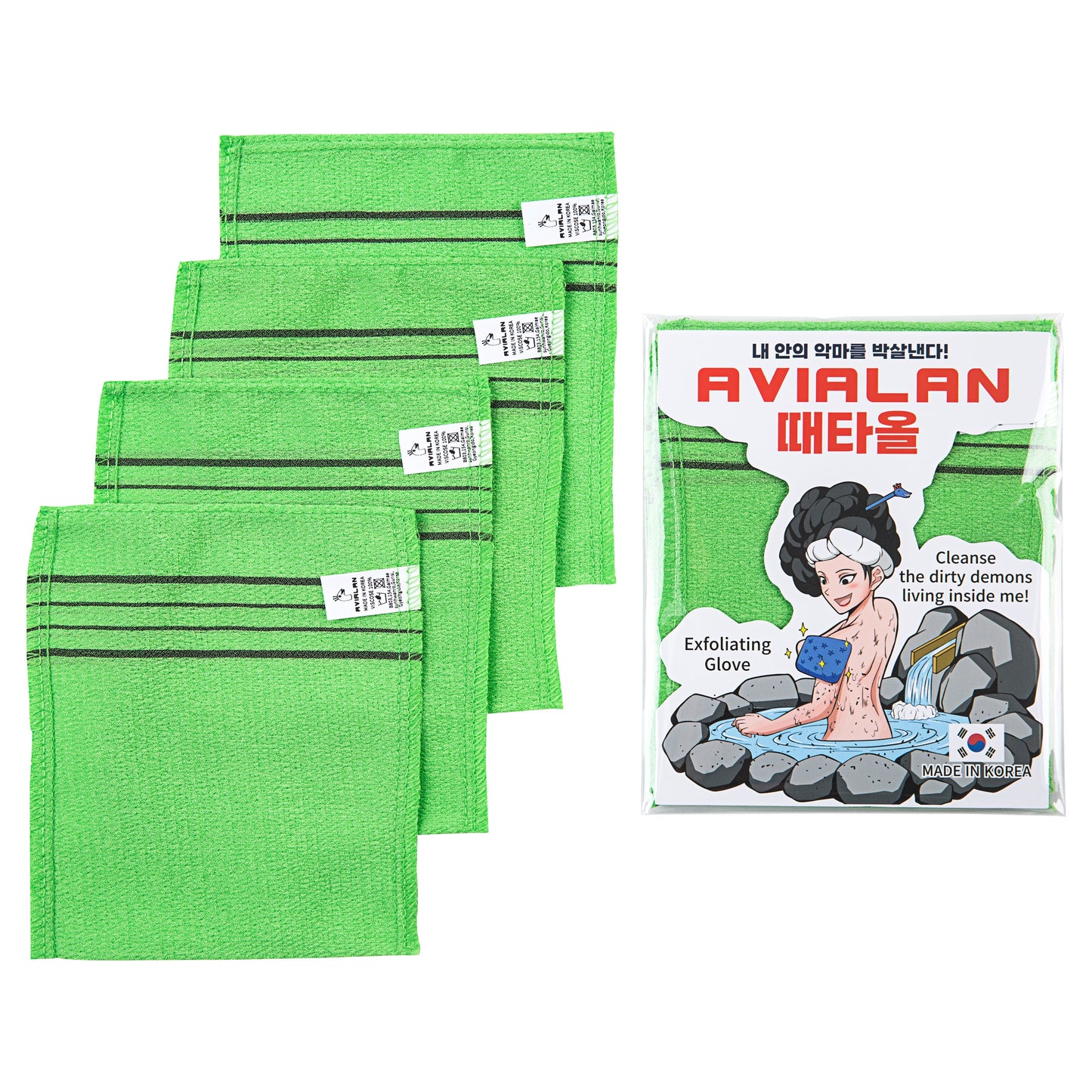 Korean Exfoliating Glove AVIALAN Viscose Body Scrub Mitt for Smooth Radiant Skin