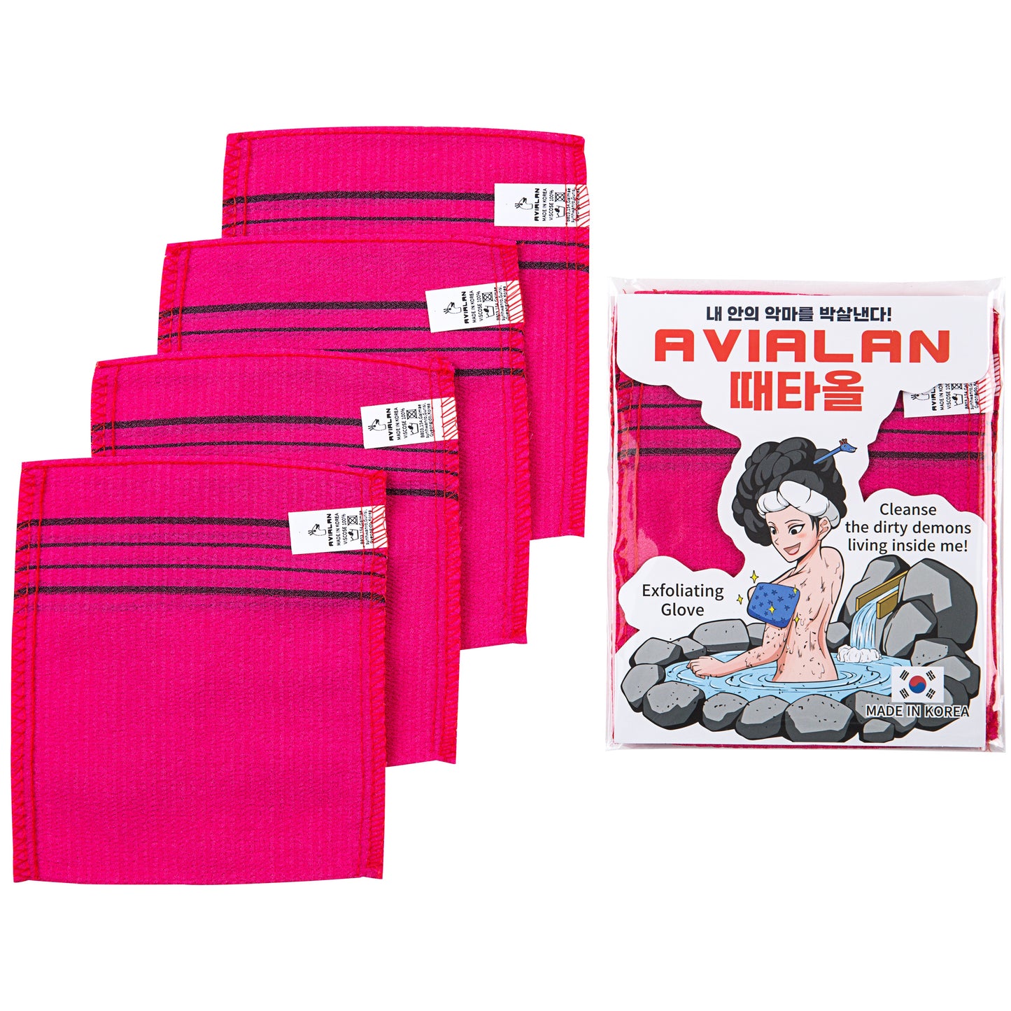Korean Exfoliating Glove AVIALAN Viscose Body Scrub Mitt for Smooth Radiant Skin