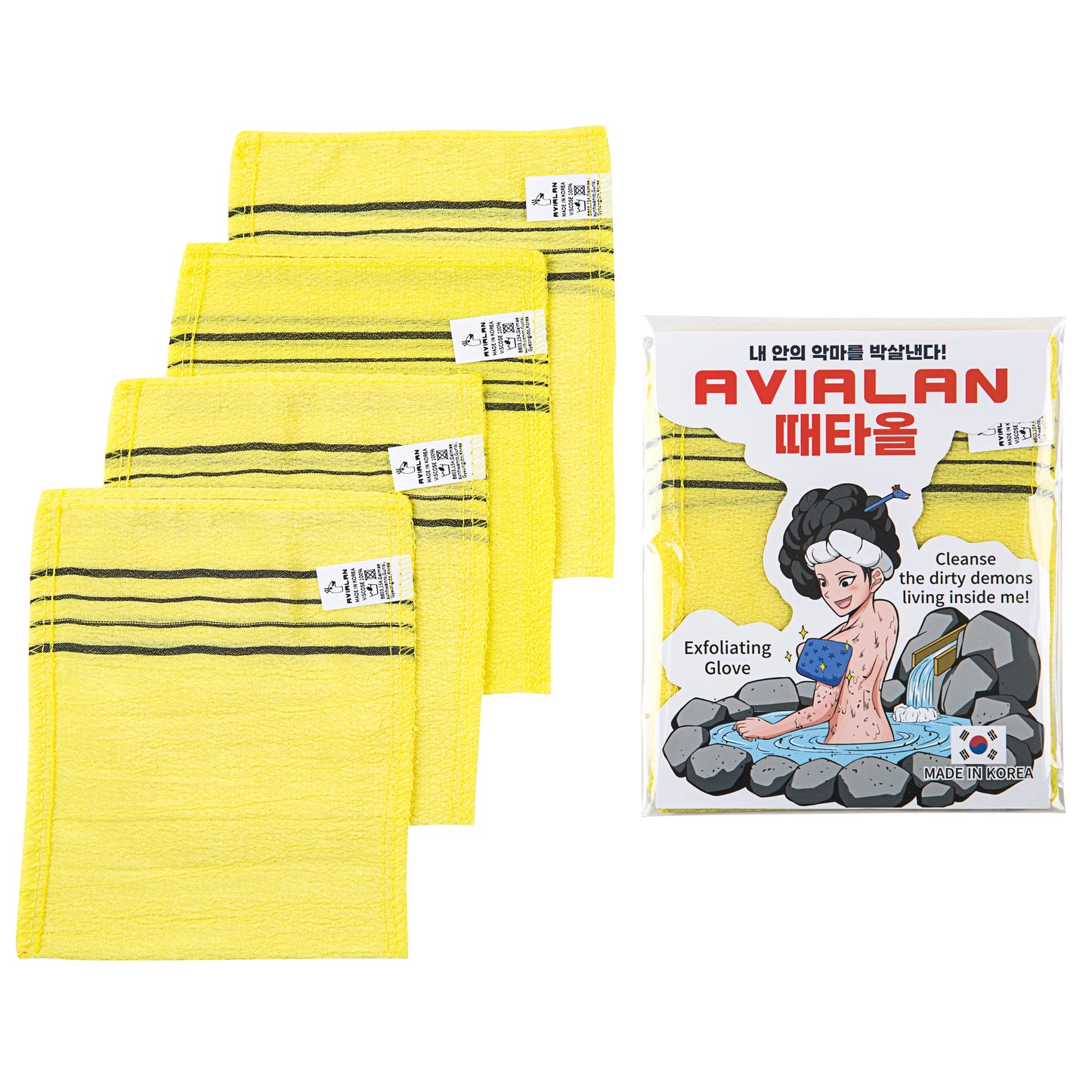 Korean Exfoliating Glove AVIALAN Viscose Body Scrub Mitt for Smooth Radiant Skin