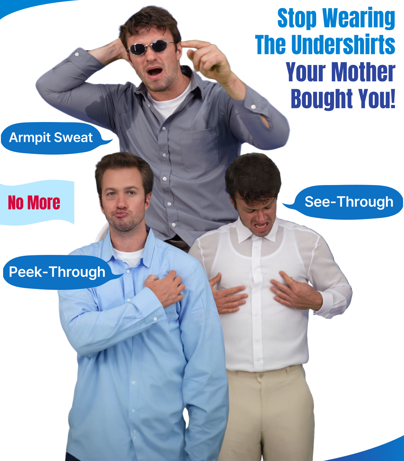 [Signature] Deep V Neck Undershirts for Men-Sweatproof,Anti-Odor,No-Yellowing