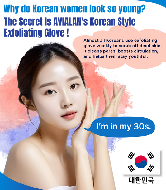 Korean Exfoliating Glove AVIALAN Viscose Body Scrub Mitt for Smooth Radiant Skin