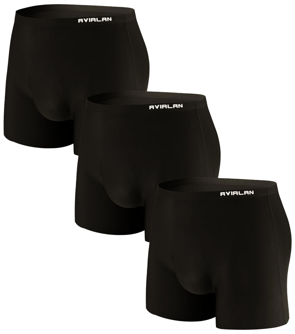 [3pack] AVIALAN Super Stretch Cooling Boxer Briefs For Men - Black,Black,Black - (E)