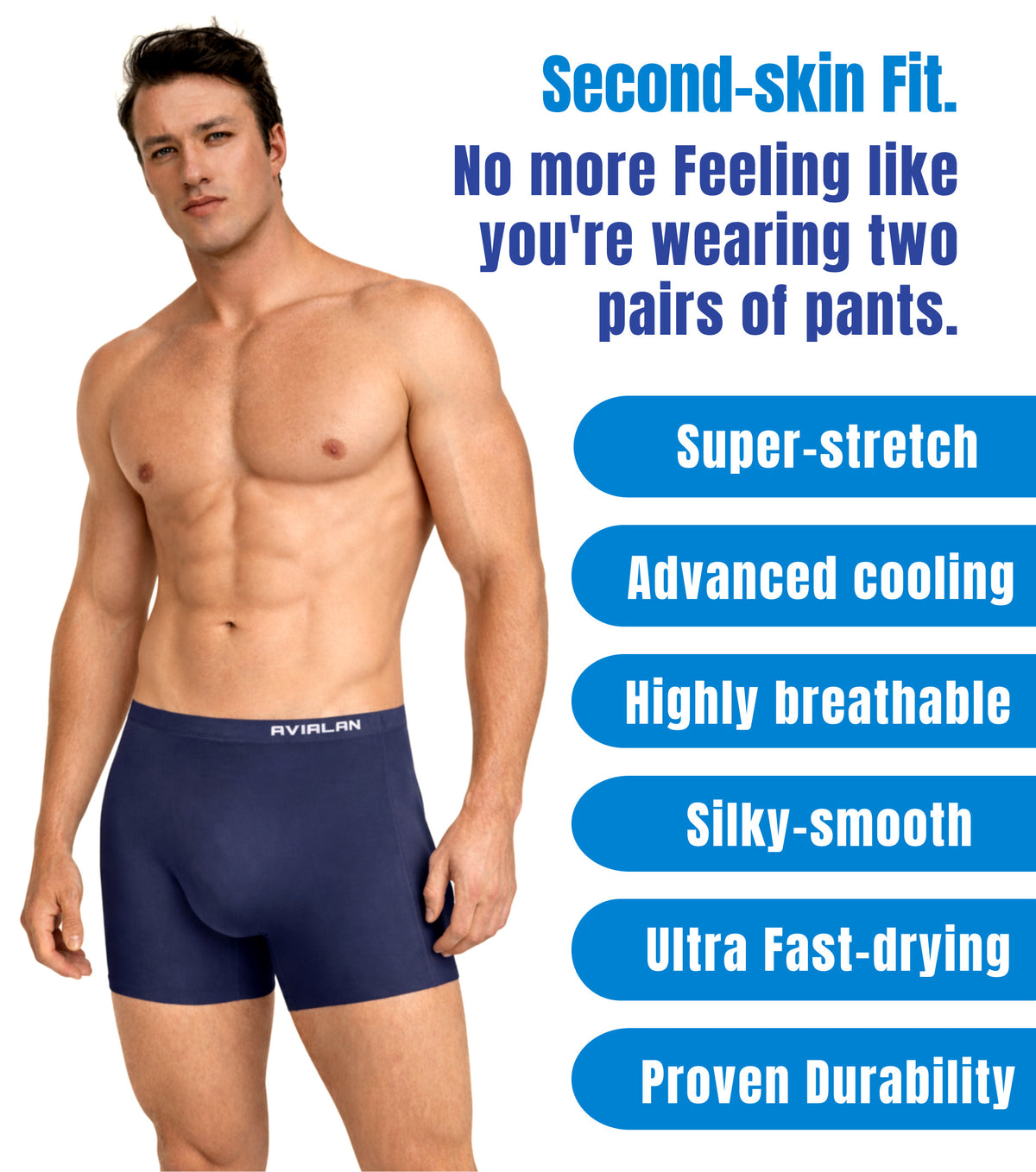 AVIALAN Super Stretch Cooling Boxer Briefs For Men
